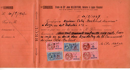 TB 3541 - 1947 - Timbres Fiscaux Sur Reçu - Etude De Me Jean HILLERITEAU Notaire à LUCON - Lettres & Documents