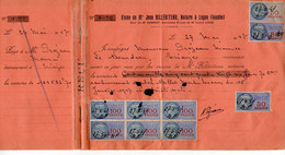 TB 3545 - 1947 - Timbres Fiscaux Sur Reçu - Etude De Me Jean HILLERITEAU Notaire à LUCON - Lettres & Documents