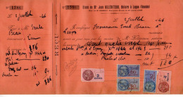 TB 3551 - 1946 - Timbres Fiscaux Sur Reçu - Etude De Me Jean HILLERITEAU Notaire à LUCON - Lettres & Documents