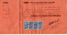 TB 3557 - 1946 - Timbres Fiscaux Sur Reçu - Etude De Me Jean HILLERITEAU Notaire à LUCON - Lettres & Documents