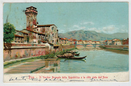 PISA    IL  VECCHIO  ARSENALE  DELLA  REPUBBLICA  E LA  CITTA'  VISTA  DALL' ARNO            2 SCAN  (VIAGGIATA) - Pisa