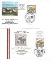 2112y: Heimatsammler 3443 Königstetten: Österreich 1985, FDC+ Ballonpost "1000 Jahre Königstetten" Plus Achterblock ** - Tulln