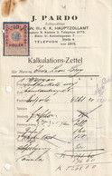 2217 J. Pardo Wien Zollspedition Invoice 1910 10 Heller - Österreich