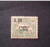 STAMPS MADAGASCAR 1942 TAXE TIMBRES 1908-27 SURCHANGES FRANCE LIBRE N 28 (YVERT) MNH FISCAL REVENUE - Timbres-taxe