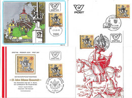 2115c: Österreich 1985, Diözese Eisenstadt, Hl. Martin Auf Pferd, Landespatron Des Burgenlandes. 4 FDC- Typen - Teologi