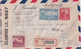 VENEZUELA - 1942 - ENVELOPPE RECOMMANDEE Avec CENSURE De CARACAS => NEW YORK (USA) - Venezuela