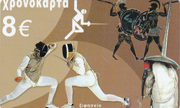 GREECE - Sports/Fencing, Amimex Prepaid Card 8 Euro(807 1923), CN : AB+6 Digits, Tirage %5000, Used - Greece