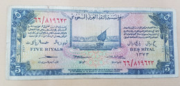 Saudi Arabia 5 Riyals 1954 P-3  Fine+ Condition, Look At The Pictures. Rare - Saudi Arabia