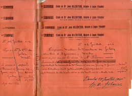 VP20.013 - LUCON 1946 / 47 - Lot De 4 Reçus Signés, Mme La Vicomtesse De GIBON à NANTES - Autres & Non Classés