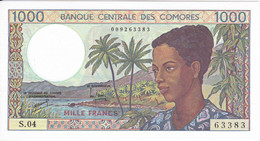 BILLETE DE COMORES DE 1000 FRANCS DEL AÑO 1984-86 SIN CIRCULAR (UNC) - Comoros