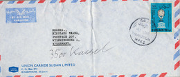 1980  SUDAN / SOUDAN - SOBRE CIRCULADO POR VIA AÉREA , KHARTOUM  MAILS  - UNESCO , UNION CARBIDE SUDAN LIMITED - Soedan (1954-...)