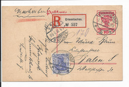 DR P 115 - 10 Pf. Nationalversammlung M. 20 Pf  ZF Per Einschreiben V. Crimmitschau N. Berlin Bedarfsverwendet - Stamped Stationery