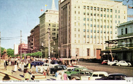 Australia, SA, ADELAIDE, North Terrace, Car Bus Tram (1954) Postcard - Adelaide