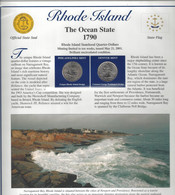 Etats-Unis - Feuillet "Etat" - 2 Quarters FDC 1999 (Philadelphie Et Denver) Et 3 Timbres Neufs - Rhode Island - Non Classificati