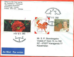 Canada 2002. The Envelope  Passed Through The Mail. Stamp From Block. Airmail. - Lettres & Documents