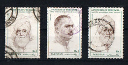 Pakistan  - 1992  -  Pioneers Of Freedom  - Set Of 3   - Used. Condition As Per Scan. - Pakistan