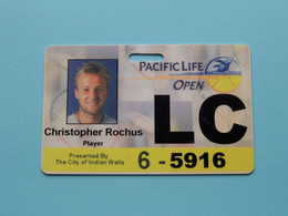 PACIFIC LIFE OPEN LC (6-5916) Indian Wells - Player CHRISTOPHE ROCHUS Belgium / Competitor CARD ( See Scan ) NO Lanyard - Altri & Non Classificati