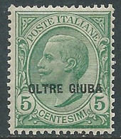 1925 OLTRE GIUBA EFFIGIE 5 CENT MNH ** - RF36-8 - Oltre Giuba