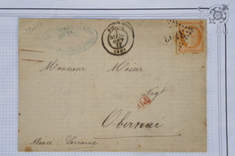 AY8 FRANCE   BELLE LETTRE  1872  REIMS   A  OBERNAI +++ CERES  N°40 +AFFRANCH.INTERESSANT - 1870 Belagerung Von Paris