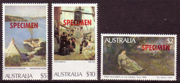 AUSTRALIA Painting „SPECIMEN“ High Value Set MNH Mi 640, 672, 753 #9998 - Varietà & Curiosità