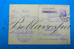Giessen 11-04-1916 Gefangenenlager"Rion Felix"Compagnie N°6 Baraque B/ Matri Cule 2532/ à J.Demarteau Liege 14-18 - Heimat