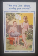 'You Are A Cissy - Always Pressing Your Trousers!' Nudist McGill Constance Humour Postcard - Humour