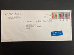 LETTRE Par Avion Pour La FRANCE TP 50c + 40c Paire OBL.MEC.17 JAN 1985 KOWLOON + HANSON INDUSTRIAL COMPANY - Covers & Documents