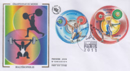 Enveloppe  FDC  1er  Jour   FRANCE   Championnats  Du   Monde   D' Haltérophilie   PARIS   2011 - Weightlifting