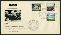 Türkiye 1970 RCD Iran-Türkiye-Pakistan, Regional Cooperation For Development | Reza Shah Pahlavi Mi 2186-2188 FDC - Storia Postale