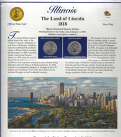 Etats-Unis - Feuillet "Etat" - 2 Quarters FDC 1999 (Philadelphie Et Denver) Et 3 Timbres Neufs - Illinois - Zonder Classificatie