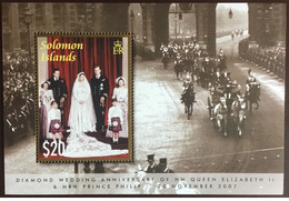 Solomon Islands 2008 - Diamond Wedding Of Elizabeth II And Prince Philip Miniature Sheet Mnh** - Salomon (Iles 1978-...)