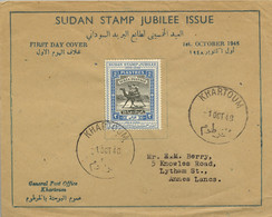 1948  SUDAN / SOUDAN - SOBRE FDC CIRCULADO , KHARTOUM - STAMP JUBILEE ISSUE , MÉHARISTE - POSTIER - Soedan (1954-...)