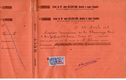 VP20.020 - LUCON 1948 - Lot De 2 Reçus Signés, Mr René De LA FLEURIAYE à PARIS - Autographes