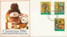 NOUVELLE-ZÉLANDE. NOËL / CHRISTMAS . (Les Douze Jours De Noël)  Christmas Carol   FDC 1986 - Cartas & Documentos