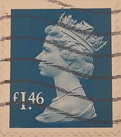 UK GB GREAT BRITAIN QEII £1.46 GREENISH-BLUE, Machin High Value Definitive (sg Y1745) Used, As Per Scan - Gebraucht