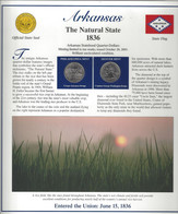 Etats-Unis - Feuillet "Etat" - 2 Quarters FDC 1999 (Philadelphie Et Denver) Et 2 Timbres Neufs - Arkansas - Unclassified