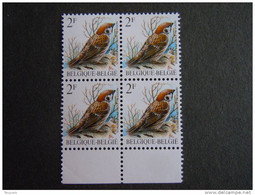 België Belgique Belgium 1989 Vogels Oiseaux Buzin Ringmus Moineau Typo Bloc De 4 2347Nov Yv 2347 MNH ** - 1985-.. Vogels (Buzin)