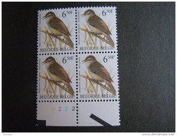 België Belgique Belgium 1994 Planche 2 Vogels Oiseaux Buzin Rietzanger Phragnite  2577 Yv 2576 MNH ** - 1991-2000