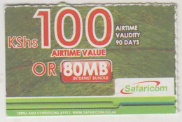 KENYA - Airtime 100 (1/4 Size), Safaricom Card , Expiry Date:29/04/2017, Used - Kenia