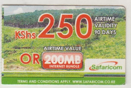 KENYA - Airtime 250 (1/4 Size), Safaricom Card , Expiry Date:29/04/2017, Used - Kenia
