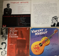 5 Disques Vinyles 33 T. (M. Amont-Sones Jaliscenses-Vincent & Margot-Les Gosses De Paris-Petite Histoire De La Grande Ch - Andere - Franstalig