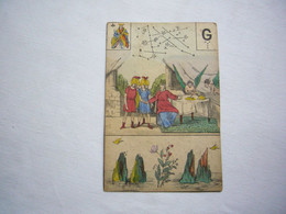 Carte à Jouer Ancienne Roi De Trèfle Lettre G 8 X 12 Cm - Kartenspiele (traditionell)