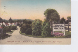 Carte Postal Evergreen Village, Ipswich, Massachusetts, July 19 1953 Stamped 3 Cents US - Springfield