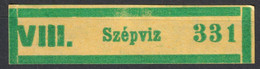 SZÉPVÍZ Frumoasa / Post Office Internal Registered Label Vignette - WW2 War HUNGARY Occupation ROMANIA Transylvania 1940 - Transsylvanië