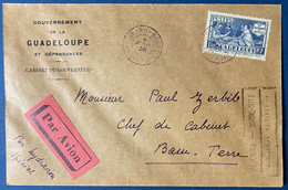 Colonies Francaises Guadeloupe Lettre N°129 1ere Liaison Aérienne Marie-Galante Guadeloupe Par Hydravion Special Rare ! - Lettres & Documents