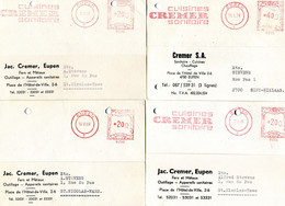 1966/74  4 Kaarten CUISINES JACOB CREMER SANITAIRE Eupen 1 Naar Sint Niklaas - Ref 376 - 1960-79