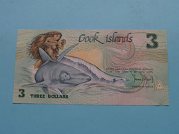 3 Three $ Dollar ( AAC 008415 ) COOK Islands ( Voir / See > Scans ) UNC ! - Cook