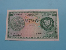 500 Mil Five Hundred Mils - 1.9.1979 ( M49 061446 ) Central Bank Of CYPRUS ( Voir / See > Scans ) UNC ! - Zypern