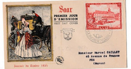 SARRE/Sarre FDC Du 9 Mai 1954 Du N°329 - FDC