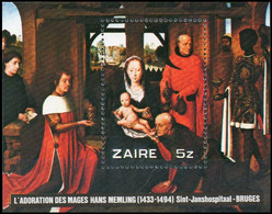 BL36**(991) - Noël L'adoration Des Mages / Kerstmis Aanbidding Der Herders - Hans Memling - ZAÏRE - Cuadros